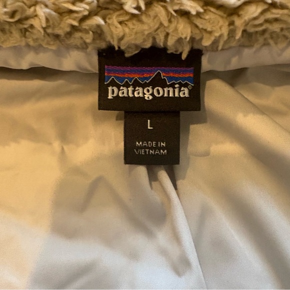 Patagonia Los Gatos Fuzzy Vest El Cap Khaki Sherpa Furry, Sz Lg - Picture 15 of 16